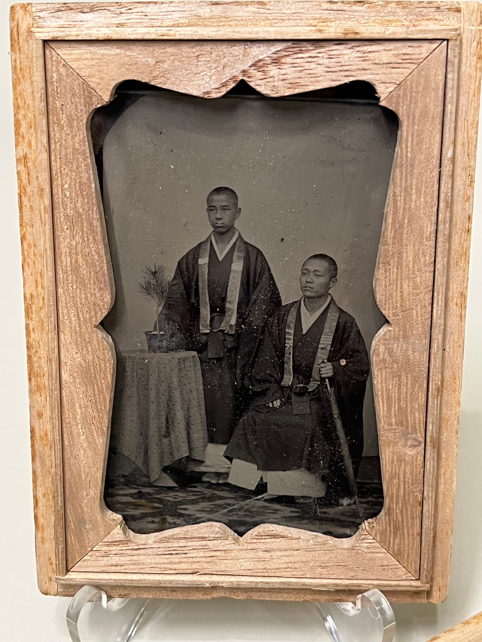 Ambrotype Japan - Ère Meiji - Portraits de Moines/Monks (Temple Renge-ji) vue 2