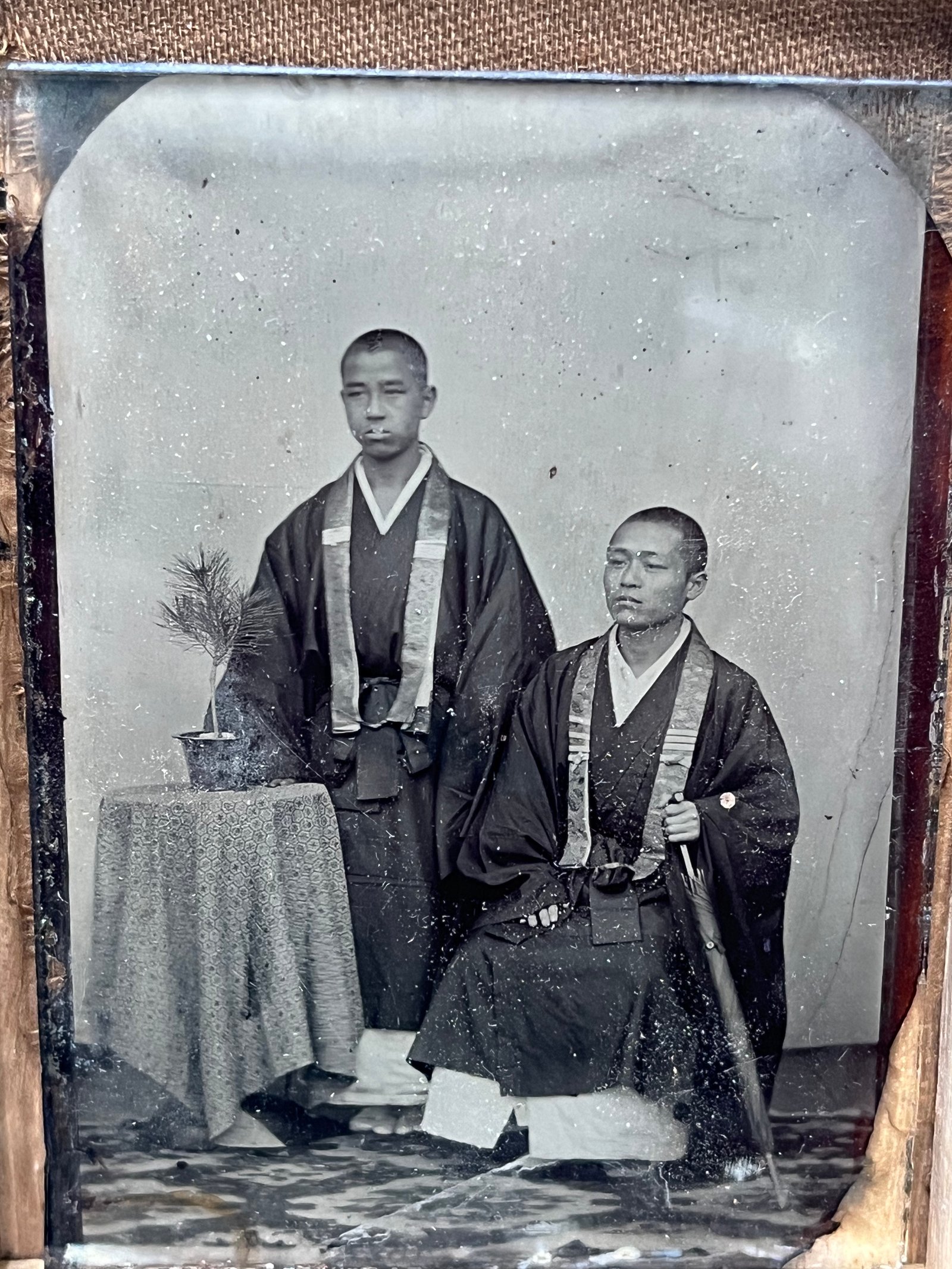 Ambrotype Japan - Ère Meiji - Portraits de Moines/Monks (Temple Renge-ji) vue 3